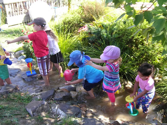 kids playing with water